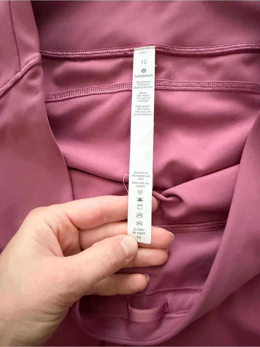 Lululemon Ready To Race Moss Rose Pink 21” Crop Leggings Size 12 - Picture 6 of 15